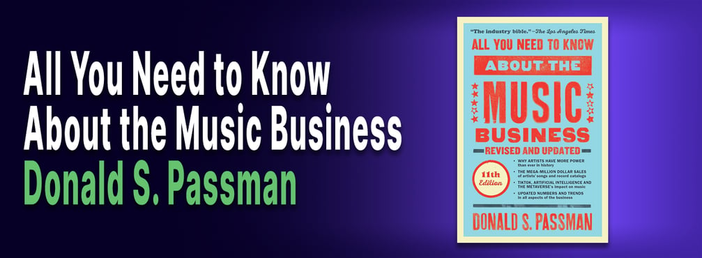 image-png. Text is "all you need to know about the  music business by Donald Passman. Front cover of the book